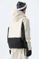 Men's Army Green Modern Contrast Panel Insulated Snow Jacket