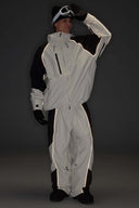 Men's Color Block Black Waterproof Reflective Snow Jacket