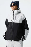 Women's Color-Block Dark Brown & Black Structured Insulated Snow Jacket