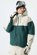 Men's Color-Block Light Grey & Black Structured Insulated Snow Jacket