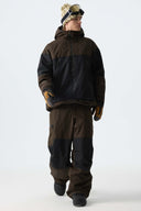 Men's Color-Block Pink & Off White Structured Insulated Snow Jacket