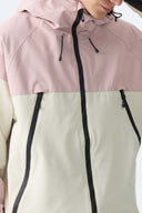 Men's Color-Block Pink & Off White Structured Insulated Snow Jacket