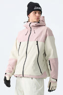 Men's Color-Block Light Grey & Black Structured Insulated Snow Jacket