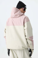 Men's Color-Block Pink & Off White Structured Insulated Snow Jacket