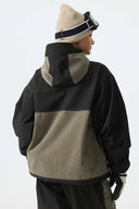 Women's Color-Block Dark Olive & Black Corduroy Snow Jacket