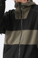 Men's Color-Block Dark Olive & Black Corduroy Snow Jacket