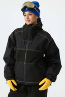 Women's Color-Block Dark Olive & Black Corduroy Snow Jacket