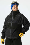 Women's Black Corduroy Snow Jacket