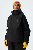 Women's Black Multi-Pocket Snow Jacket