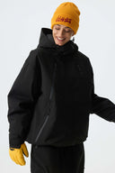 Women's Black Multi-Pocket Snow Jacket