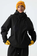 Women's Black Multi-Pocket Snow Jacket