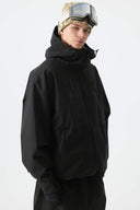 Men's Black Multi-Pocket Snow Jacket