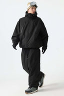 Men's Black Multi-Pocket Snow Jacket