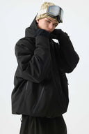 Men's Black Multi-Pocket Snow Jacket