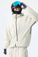 Men's Off White Minimal Multi-Pocket Snow Jacket