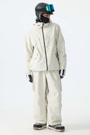 Men's Off White Minimal Multi-Pocket Snow Jacket