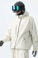 Men's Off White Minimal Multi-Pocket Snow Jacket