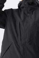 Women's Black Minimal Multi-Pocket Snow Jacket