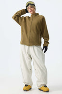 Women's Off White Baggy Reflective Piping Drawstring Snow Pants