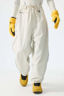 Men's Off White Baggy Reflective Piping Drawstring Snow Pants