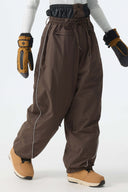 Women's Off White Baggy Reflective Piping Drawstring Snow Pants