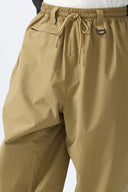 Men's Khaki Baggy Reflective Piping Drawstring Snow Pants