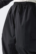 Men's Black Sleek Sport Utility Hidden Cargo Pockets Baggy Snow Pants