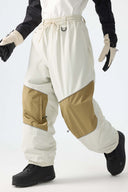 Men's Off White Color-Block Reflective Baggy Snow Pants