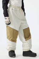 Men's Off White Color-Block Reflective Baggy Snow Pants