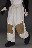 Men's Army Green Color-Block Reflective Baggy Snow Pants