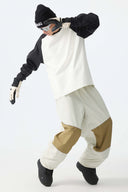 Men's Off White Color-Block Reflective Baggy Snow Pants