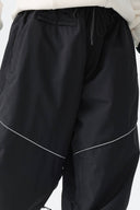Women's Black Reflective Baggy Snow Pants