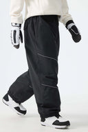 Women's Black Reflective Baggy Snow Pants