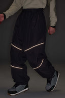 Women's Off White Color-Block Reflective Baggy Snow Pants