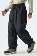 Men's Black Reflective Baggy Snow Pants