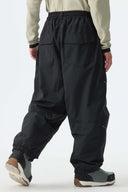 Men's Black Reflective Baggy Snow Pants