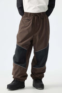 Men's Black Reflective Baggy Snow Pants