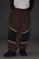 Men's Off White Color-Block Reflective Baggy Snow Pants