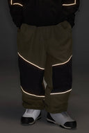 Women's Black Reflective Baggy Snow Pants