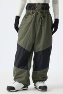 Men's Off White Color-Block Reflective Baggy Snow Pants