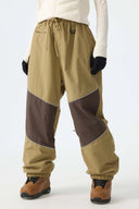 Women's Off White Color-Block Reflective Baggy Snow Pants