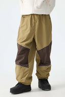 Men's Off White Color-Block Reflective Baggy Snow Pants