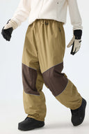 Men's Off White Color-Block Reflective Baggy Snow Pants