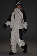 Women's Color Block Off White Waterproof Reflective Snow Pants