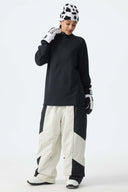 Women's Color Block Off White Waterproof Reflective Snow Pants