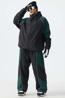 Women's Color Block Off White Waterproof Reflective Snow Pants