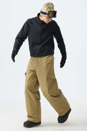 Men's Khaki All-Mountain Performance Baggy Snow Pants