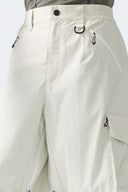 Men's Off White Contrast Zipper Detail Baggy Snow Pants