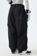 Women's White Contrast Stitch Minimal Snow Pants