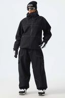 Women's White Contrast Stitch Minimal Snow Pants